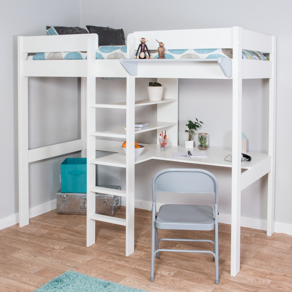 Stompa Duo  High Sleeper integrated desk and shelving