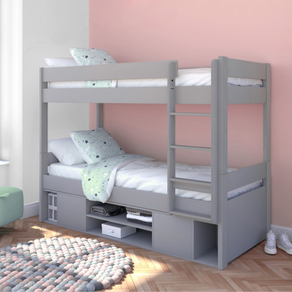 Uno Grey Storage Detachable Bunk Bed Includes One Free Award Winning Mattress