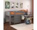 Classic Kids Mid Sleeper in Grey + Pull Out Desk and 3 Drawer chest Standard UK Single Size - view 1