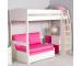Uno S Highsleeper incl. Sofa Bed in Pink - White Headboards - view 1