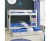 Classic Kids Bunk Bed in White with a Trundle Bed and Trundle Mattress - view 1
