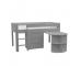 Classic Kids Mid Sleeper in Grey + Pull Out Desk and 3 Drawer chest Standard UK Single Size - view 2