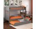 Classic Kids Bunk Bed  in Grey with full size trundle bed including a free trundle mattress - view 1