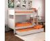 Classic Kids Bunk Bed in White with a Trundle Bed and Trundle Mattress - view 4