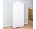 Uno S Tall Wardrobe White - incl. Small Pink Doors - view 2