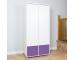 Uno S Tall Wardrobe White - incl. Small Purple Doors - view 2