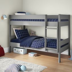 Compact Detachable Bunk Bed In Grey Lifestyle Angled Zoomed