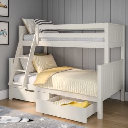 Stompa Classic Originals Trio Bunk Bed with a Pair of Drawers Lifestyle Angled Zoomed