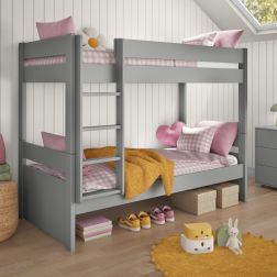 Uno Grey Detachable Bunk Bed Lifestyle Angled Zoomed