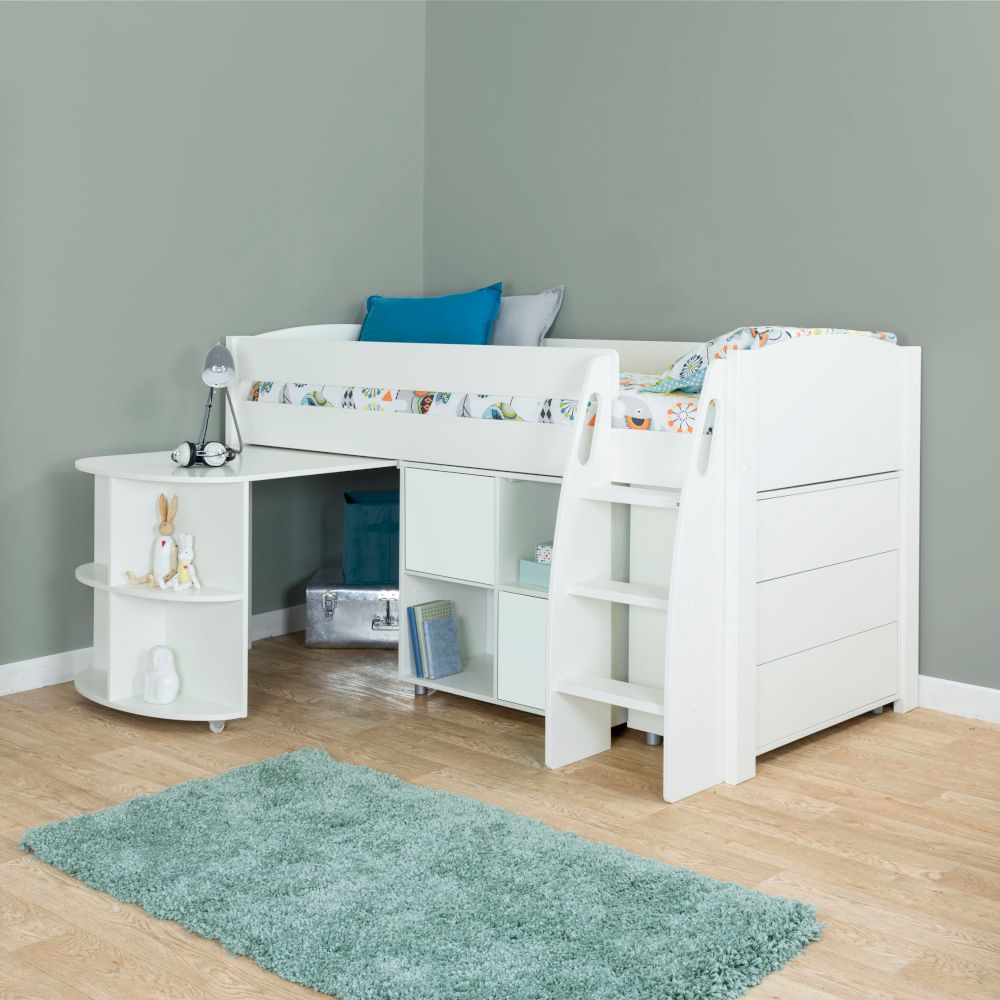 Uno S Sleep, Store and Study Station Includes Free Mattress Lifestyle Angled