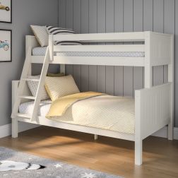 Stompa Classic Originals Trio Bunk Bed in White Lifestyle Angled Zoomed