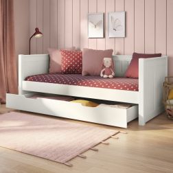 Classic White Daybed with Trundle Lifestyle Angled Zoomed