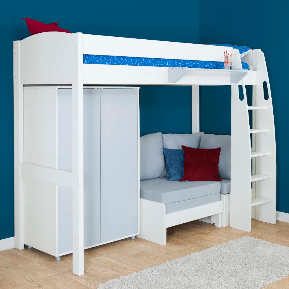 UNO S Highsleeper Special Package Includes Wardrobe and Free Stompa S Flex Airflow Mattress Lifestyle Angled