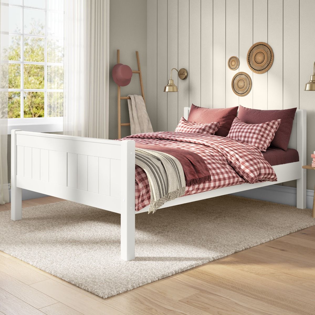 Classic White Small Double Bed Lifestyle Angled Zoomed