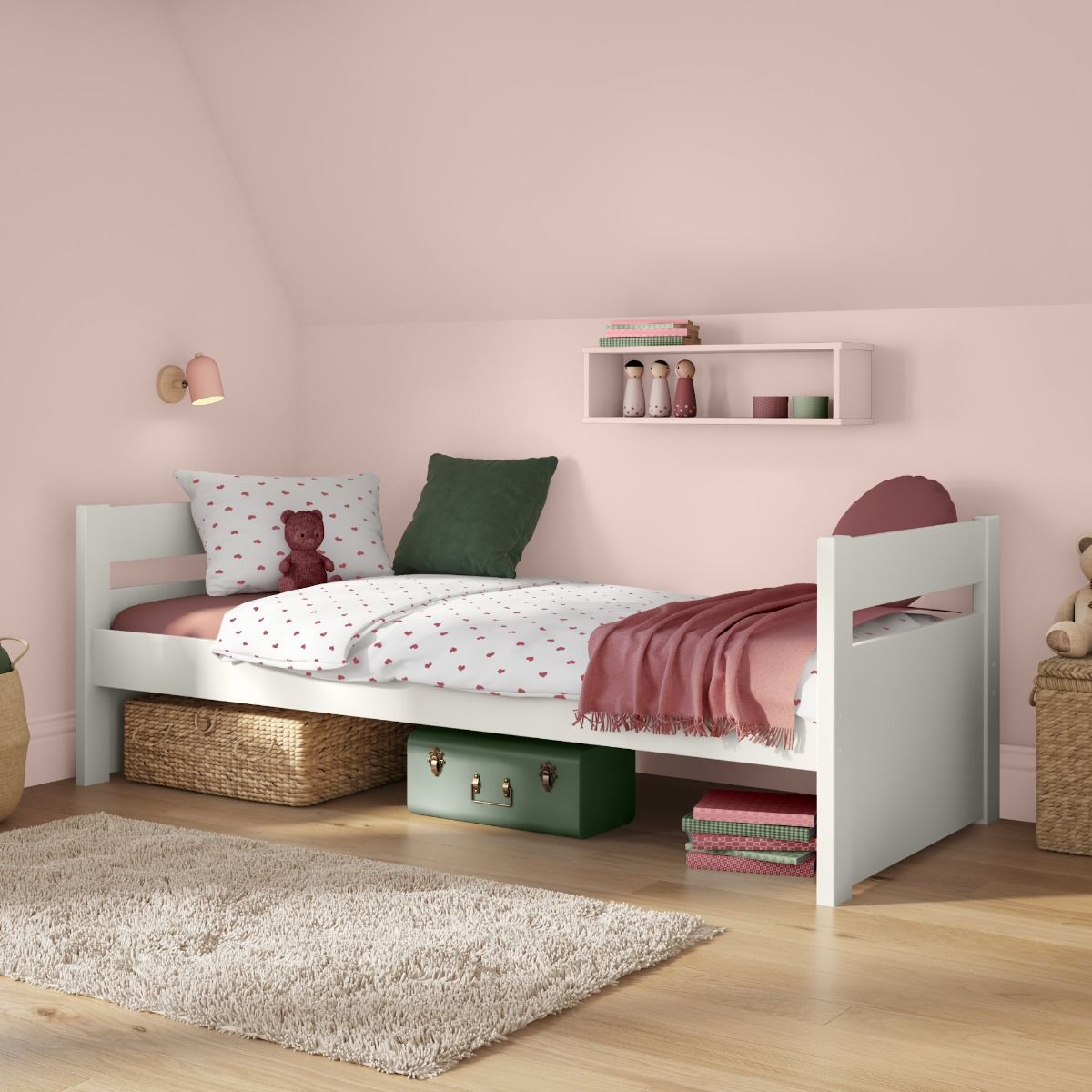 Uno White Cabin Bed Lifestyle Angled Zoomed